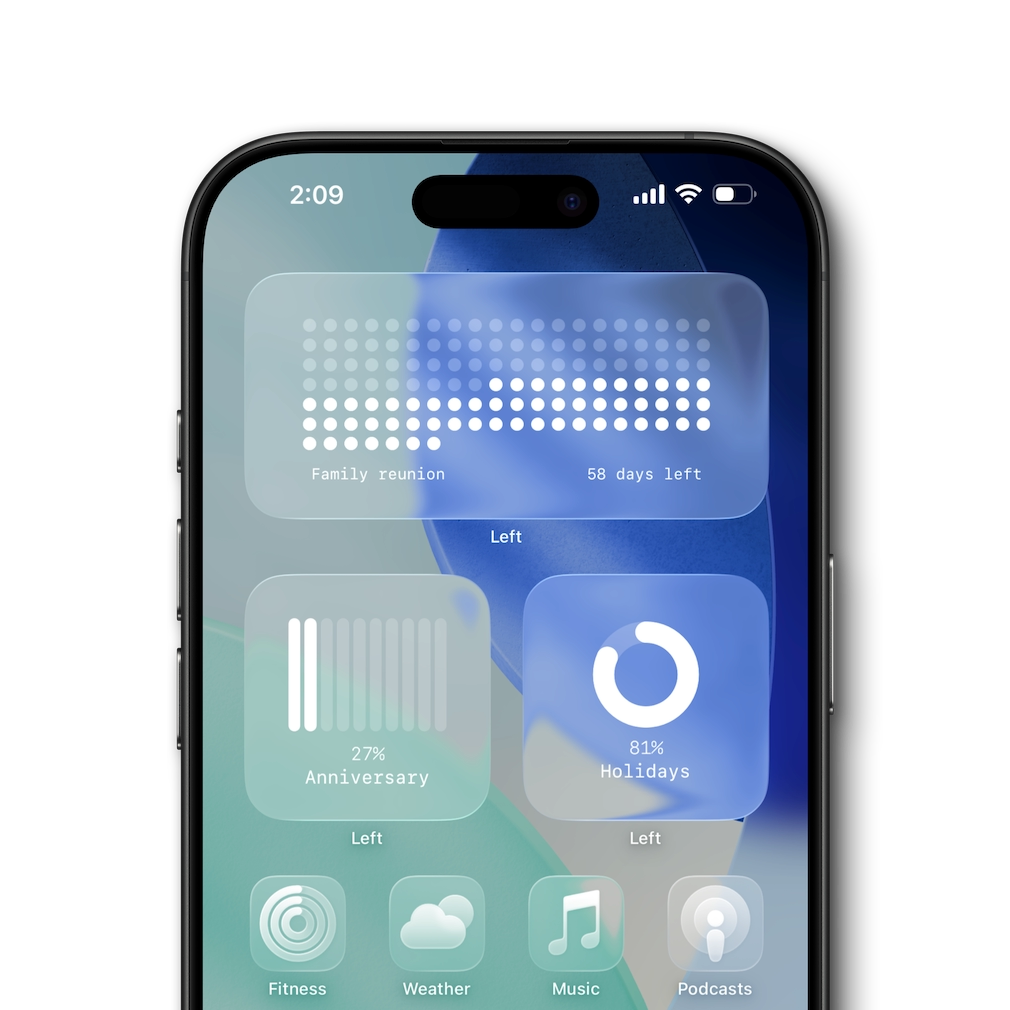 Habit tracker widget on Home Screen, Lock Screen, and StandBy